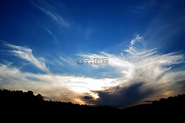 天空,云,日落