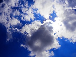 藍(lán)色,天空,云