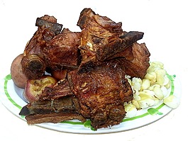 食品,典型的玻利維亞菜,豬