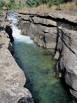 峡谷,通道,山中的小溪