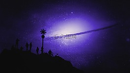 銀河,星星,太陽能發(fā)電系統(tǒng)