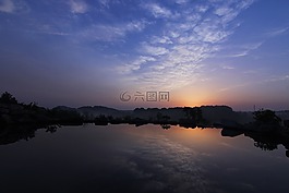 日出,倒影,清晨