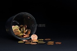 錢,歐元,錢箱