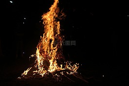 篝火,黑暗,火