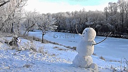 冬季,雪人,雪