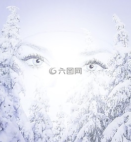 眼睛,女子,冬天