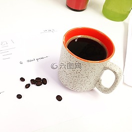 咖啡,咖啡杯,咖啡豆