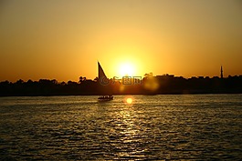 埃及,日落,尼羅河