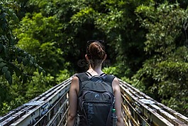 背包,女性,遠足