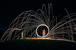 光,男子,夜