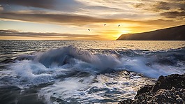 日出,海景,海洋