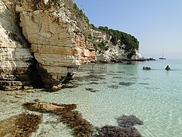 的paxos,海滩,岩