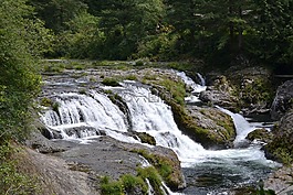 瀑布,水,巖