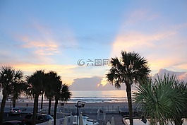 日出,假期,海洋