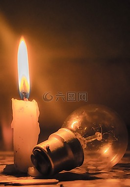蠟燭,燈泡,火