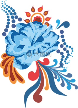 花卉,gzhel,模式