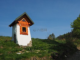 教堂,山,徘徊