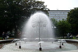 噴泉,水的流,公園