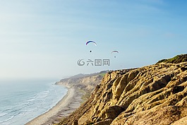 海岸,parasail,冒險