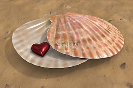 心,3d,紅色