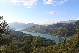 谷,景觀,山