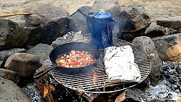 露營(yíng),早餐,咖啡