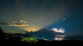 銀河,天空,云