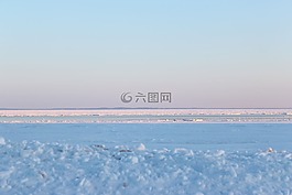 日落,冬天,冰