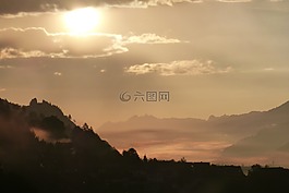 morgenstimmung,云,背光