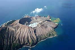 火山,新西兰,白色的小岛