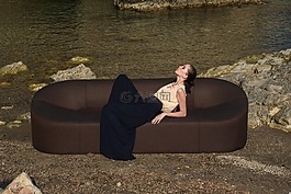 婦女,模型,扶手椅