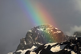 瑞士,山,高山