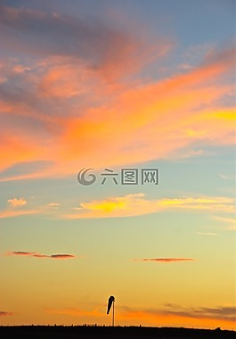 日落,天空,太陽