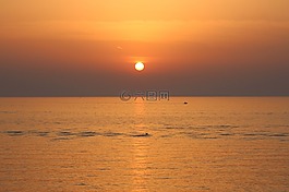 日落,太陽,海