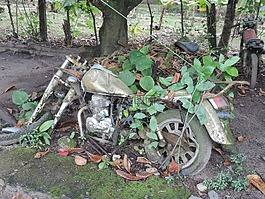 摩托車,廢鋼,老