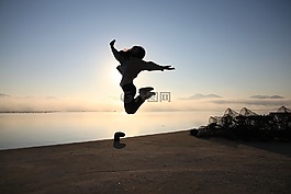跳,太阳,凉鞋岛