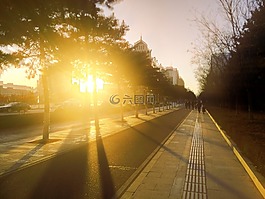 包頭,街道,日光