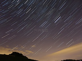 星流迹,夜,长时间曝光