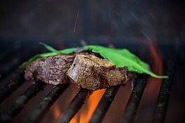 烤架,肉,火