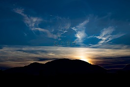 天空,日落,美麗