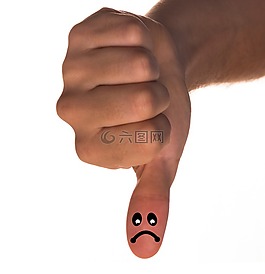 拇指,手,向下