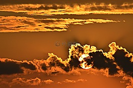 日落,黃昏,紅色