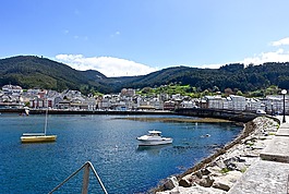 海港,海岸,村