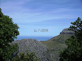 馬洛卡,海,山