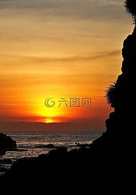 日落,太陽(yáng),大海
