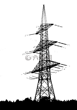 strommast,以圖形方式,黑色