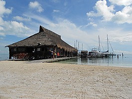 墨西哥,海灘,塢站