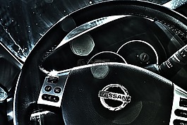 日產,車,黑