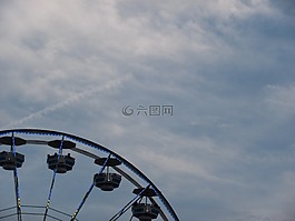 摩天,車輪,騎