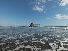 海滩,海洋,石